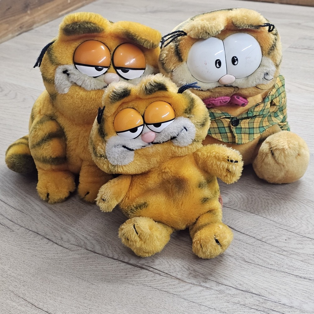 Vintage 1981 Dakin Garfield Plush Stuffed Animal 3 Lot Rare